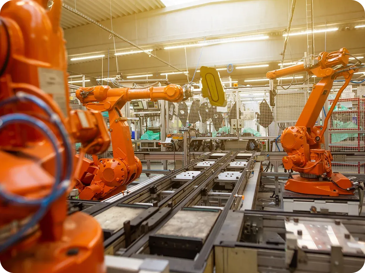 Automated production line in a manufacturing facility